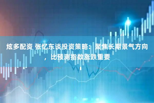 炫多配资 张忆东谈投资策略：聚焦长期景气方向，比预测指数涨跌重要