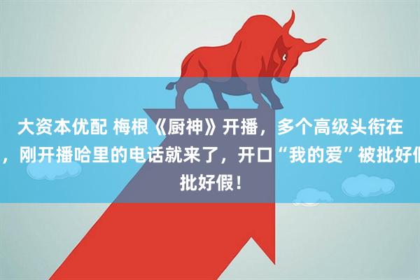 大资本优配 梅根《厨神》开播，多个高级头衔在身，刚开播哈里的电话就来了，开口“我的爱”被批好假！
